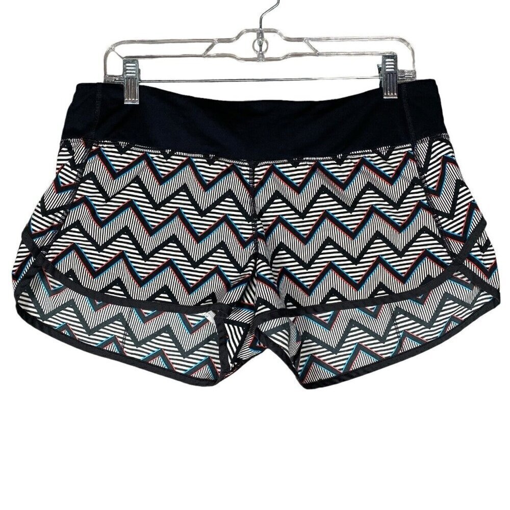 Lululemon Run Speed Shorts Size 10 Seawheeze 2014 Chevron 3D Eye Luxtreme